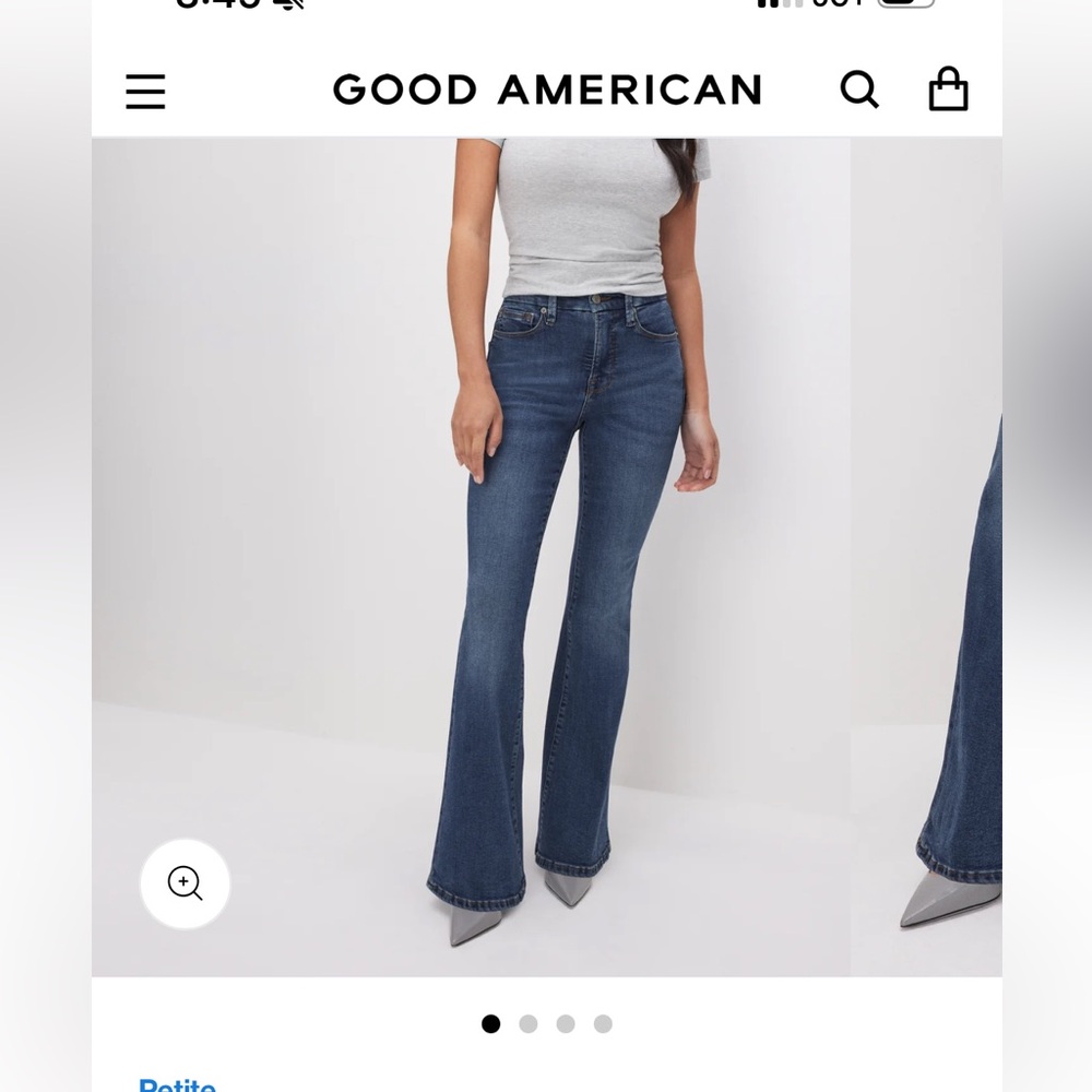 Good American Good Petite Flare Jeans - Blue